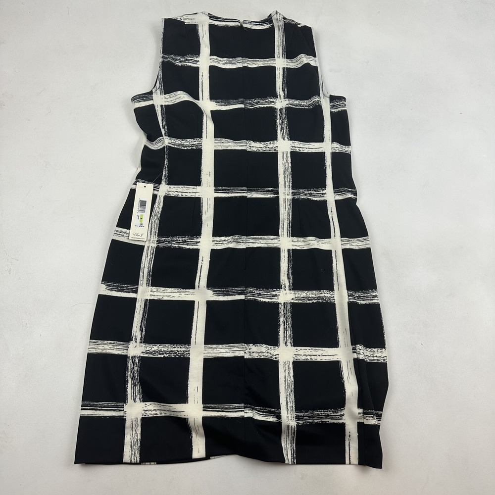 NWT Eliza J Women's Black & White Sleeveless Shift Dress Sz 4 Stretch $138 - Picture 9 of 11